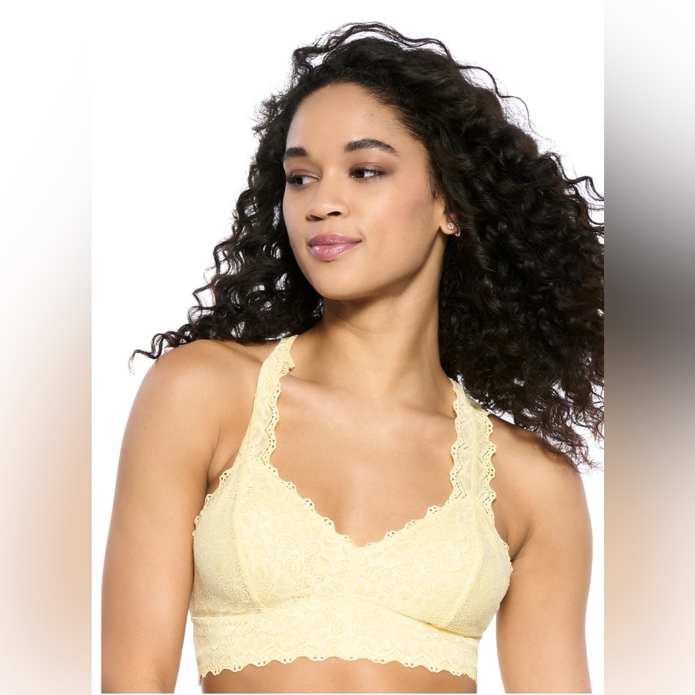 NWT bralette Jezebel Lace Bralette in Light Yellow (pale banana) size Large